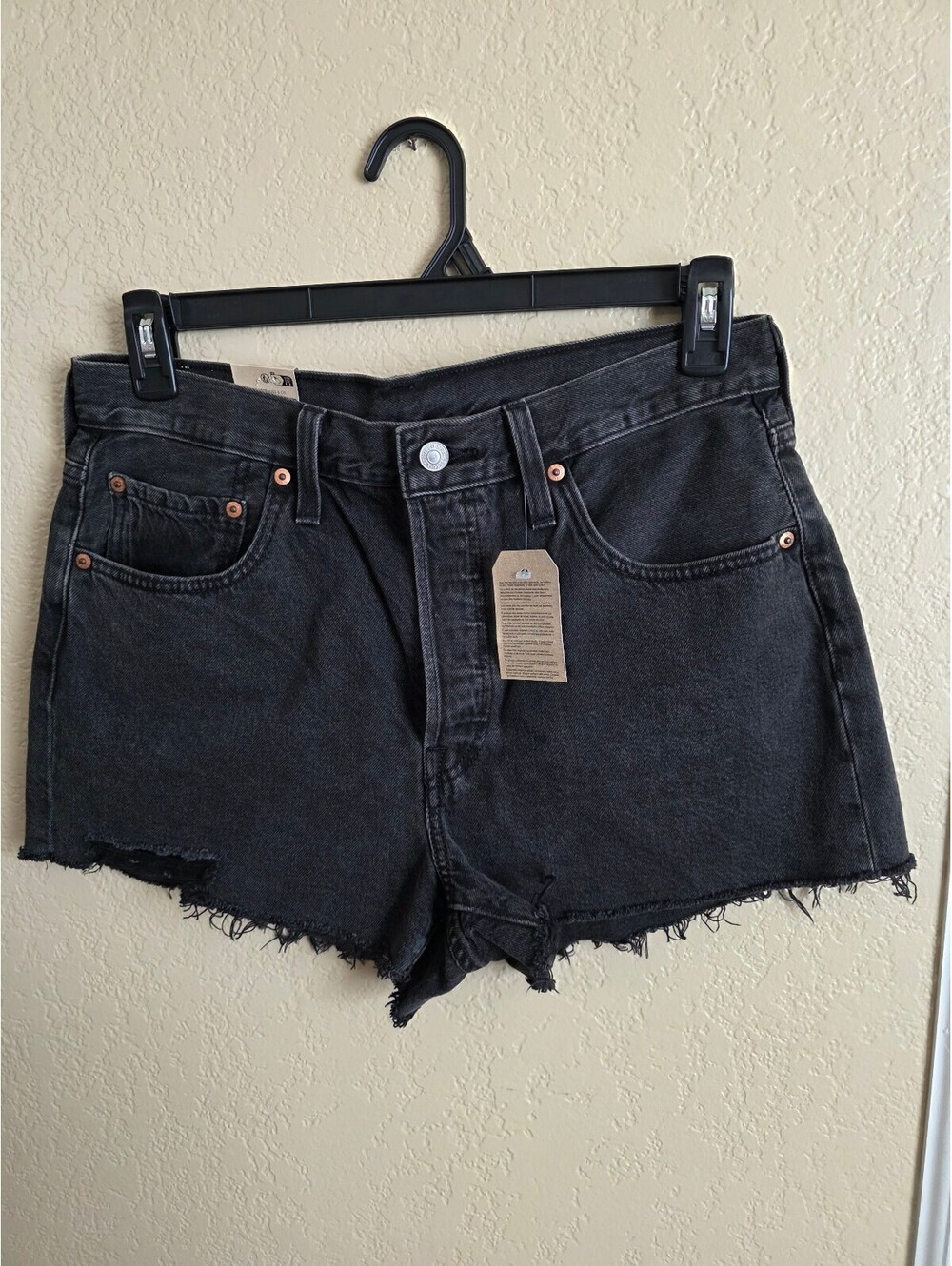Levi's 501 Black Denim Cutoff Shorts Size 31, New With Tags